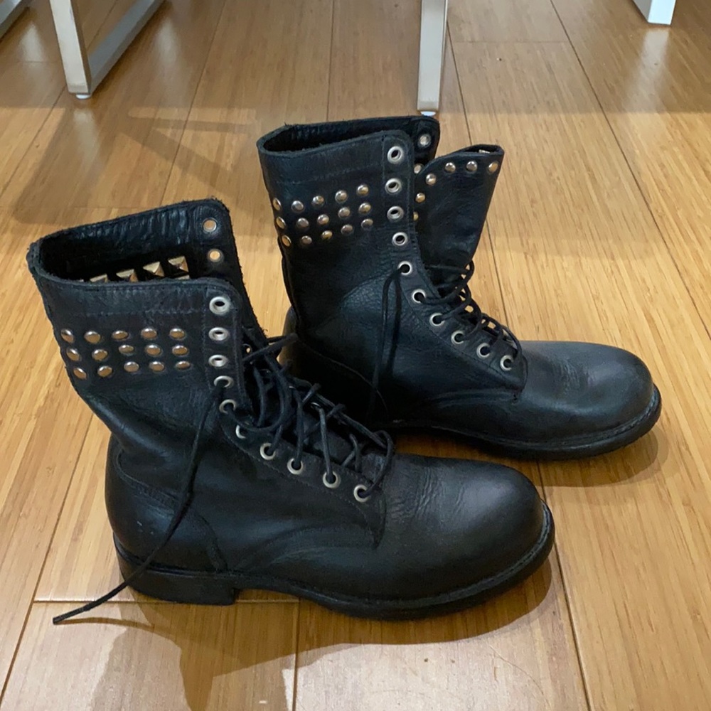 Lace up Studded Frye Rogan boots